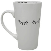 Wholesale - 16oz White Latte Mug: "Still Sleeping" on Inside with Eyelashes on Outside C/P 36, UPC: 634894037257